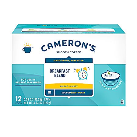 Breakfast Blend Light Roast Coffee Pods - 12 Ct