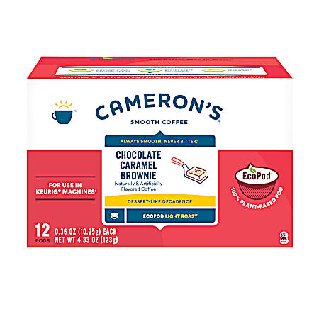 Chocolate Caramel Brownie Light Roast Coffee Pods - 12 Ct