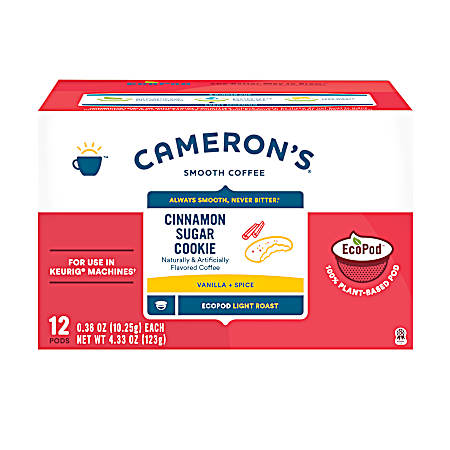 Cinnamon Sugar Cookie Light Roast Coffee Pods - 12 Ct