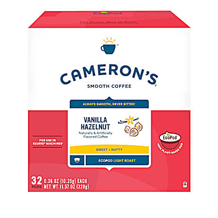 Vanilla Hazelnut Light Roast Coffee Pods - 32 Ct