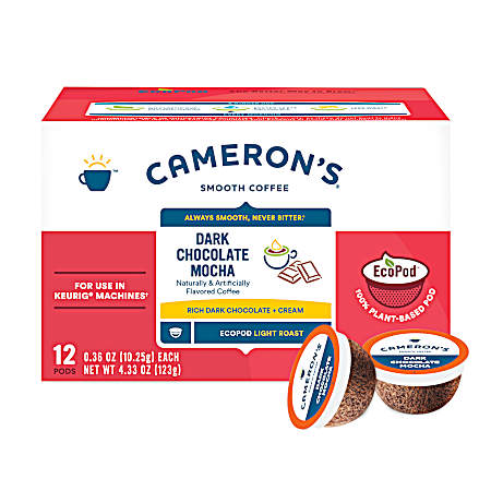 Dark Chocolate Mocha Light Roast Coffee Pods - 12 Ct