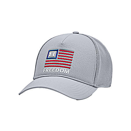 Men's Gray Freedom Mesh Trucker Cap