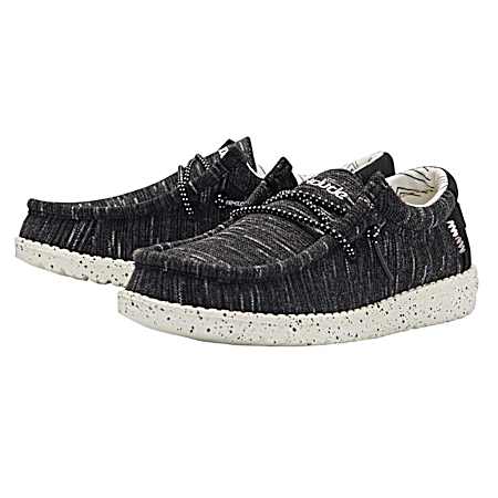 Kids' Wally Stretch Black Slip-On's