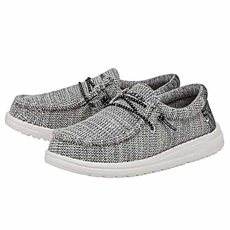 Kids' Wally Stretch Yin Yang Black/White Slip-On's