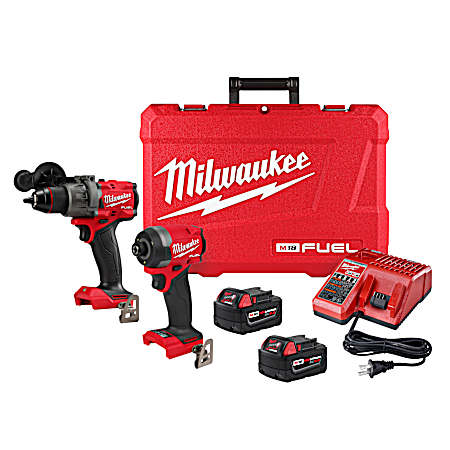 M18 FUEL Cordless Lithium-Ion Hammer Drill & Impact Driver 2-Tool Combo Kit W/ Batteries