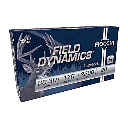 .30-30 Field Dynamics 170 Grain FSP Rifle Cartridges - 20 Rounds