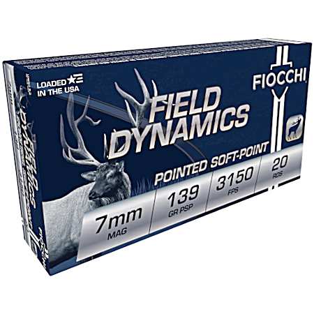 7mm Remington Mag. Field Dynamics 139 Grain PSP Rifle Cartridges - 20 Rounds