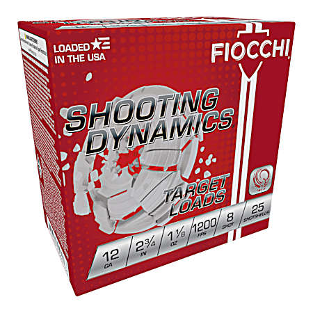 12 Gauge Shooting Dynamics 2-3/4'' 8 Shot Target Loads - 25 Rounds