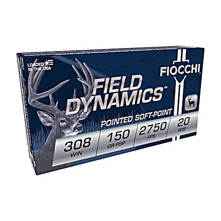 .308 Winchester Field Dynamics 150 Grain FSP Rifle Cartridges - 20 Rounds