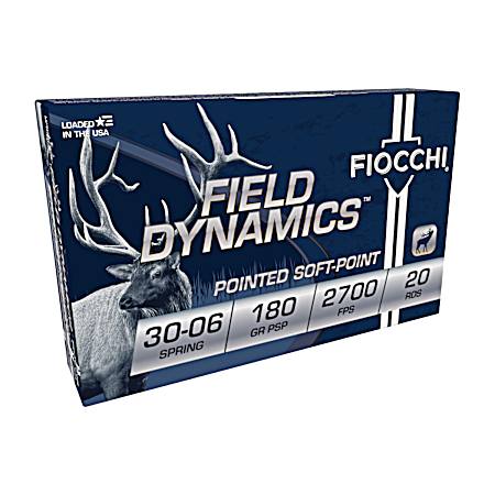 .30-06 Field Dynamics 180 Grain PSP Rifle Cartridges - 20 Rounds