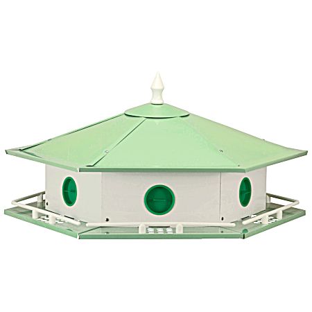 White & Green Aluminum 6 Room Purple Martin House