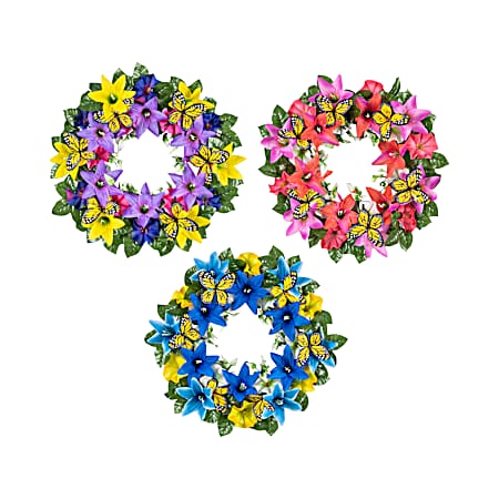 16 in. Butterfly Wreath - Assorted