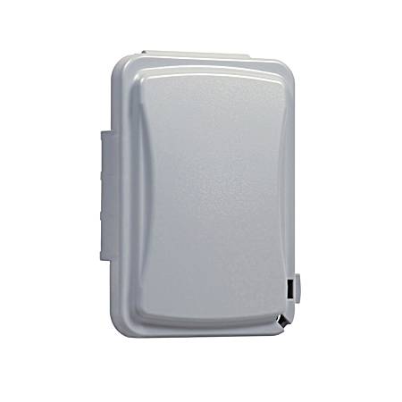 1-Gang Weatherproof Flip Cover, Horizontal/Vertical, Flat, 16-in-1, Gray