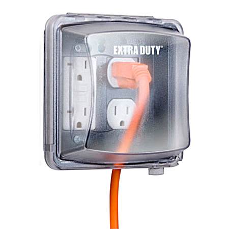 2-Gang Weatherproof In-Use Cover, EXTRA DUTY®, 55-in-1, 2-3/4 in. Deep, Clear