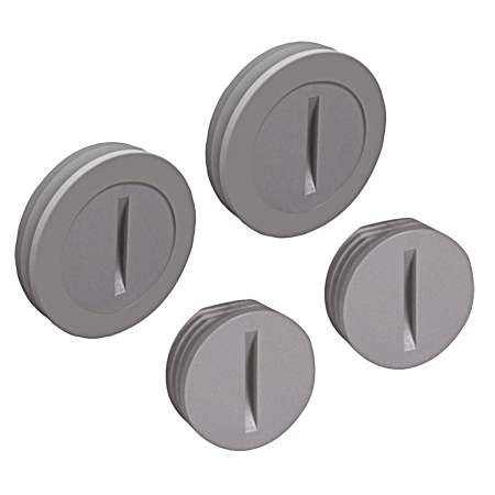 Weatherproof Nonmetallic Closure Plug Assortment, (2) 1/2 in. and (2) 3/4 in., Gray - 4 Pk