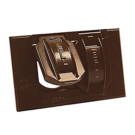1-Gang Horizontal Weatherproof Cover, Duplex, Bronze