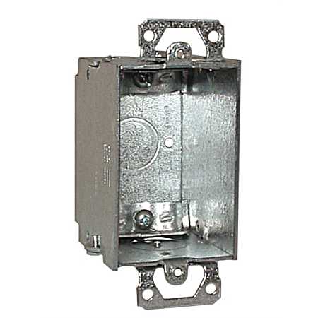 3 in. x 2 in. Switch Box, Gangable, 2-1/2 in. Deep, One 1/2 in. KO & NMSC Clamps, Plaster Ears