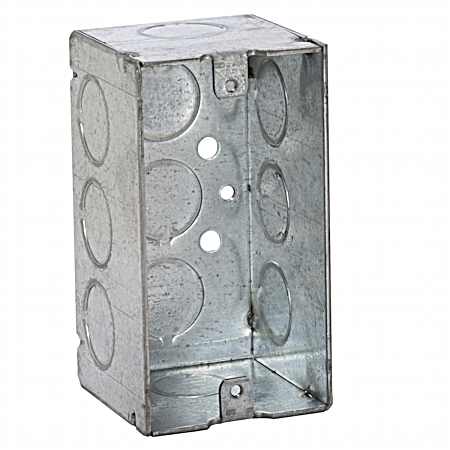 4 in. x 2 in. Handy Box, Welded, 2-1/8 in. Deep, Eleven 1/2 in. KO's