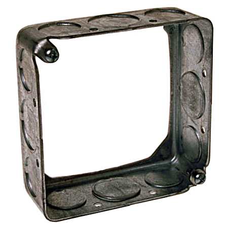 4 in. Square Extension Ring, Drawn, 1-1/2 in. Deep, Eight 1/2 in. and Four 3/4 in. KO's