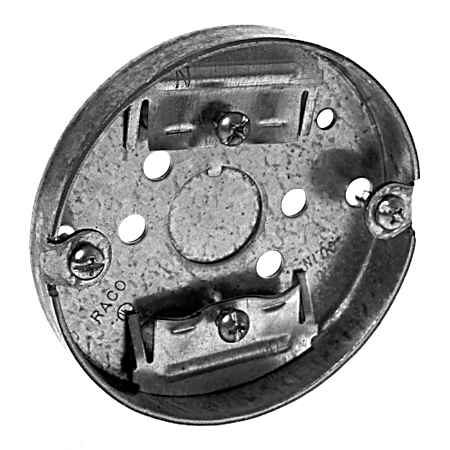 3-1/2 in. Round Ceiling Pan, Drawn, 1/2 in. Deep, One 1/2 in. KO and NMSC Clamps