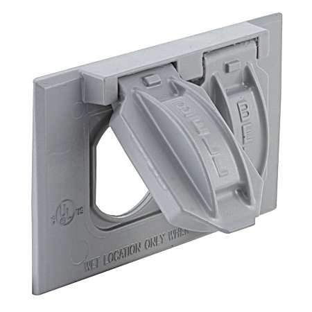 1-Gang Horizontal Weatherproof Cover, Duplex, Gray