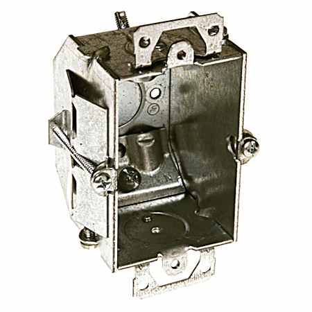 3 in. x 2 in. Switch Box, Gangable, 2-1/4 in. Deep, One 1/2 in. KO & NMSC Clamps, TIGER GRIP®, Old Work