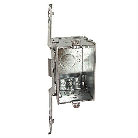 3 in. x 2 in. Switch Box, Gangable, 2-1/2 in. Deep, Three 1/2 in. KO's & NMSC Clamps, TS Bracket