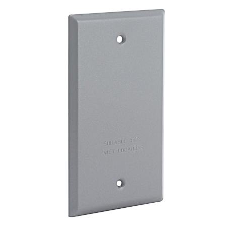 1-Gang Weatherproof Cover, Vertical/Horizontal, Blank, Gray