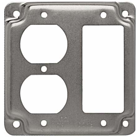 4 in. Square Cover, Exposed Work, Duplex/GFCI