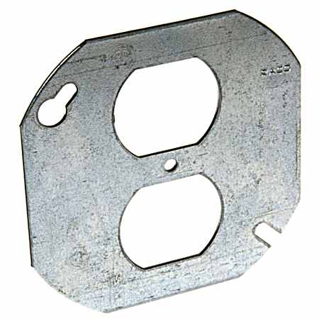 4 in. Octagon Cover, Flat, Duplex Receptacle