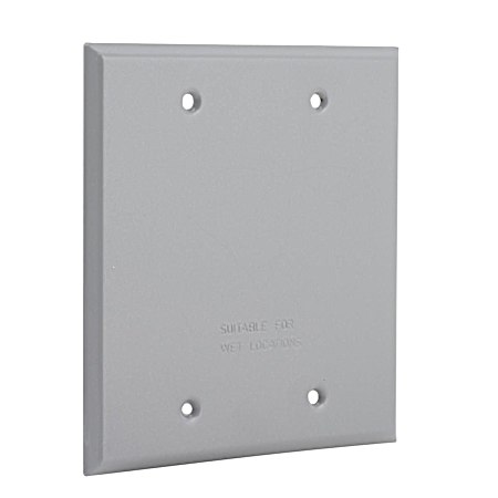 2-Gang Weatherproof Cover, Blank, Gray