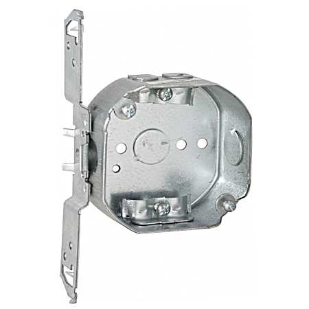 4 in. Octagon Box, Drawn, 1-1/2 in. Deep, Two 1/2 in. KO's & NMSC Clamps, TS Bracket