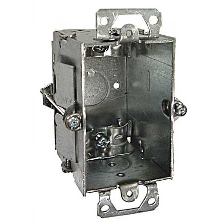 3 in. x 2 in. Switch Box, Gangable, 2-1/2 in. Deep, One 1/2 in. KO & NMSC Clamps, TIGER GRIP®, Old Work, Plaster Ears