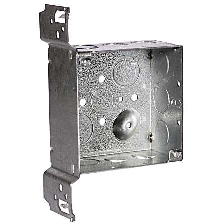 4 in. Square Box, Welded, 2-1/8 in. Deep, Nine 1/2 in. KO's and Five TKO's, TS Bracket, Flush
