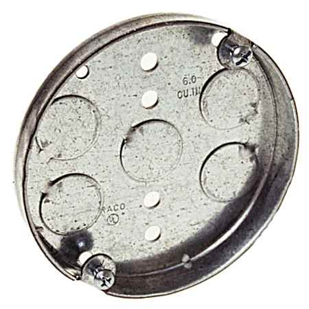 4 in. Round Ceiling Pan, Drawn, 1/2 in. Deep, Five 1/2 in. KO