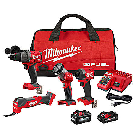 M18 FUEL Cordless 4-Tool Combo Kit W/ Batteries