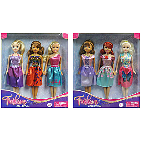 11.5 in Fashion Collection - 3 Pk Assorted
