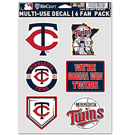 Minnesota Twins Multi-Use Fan Decals - 6 Pk