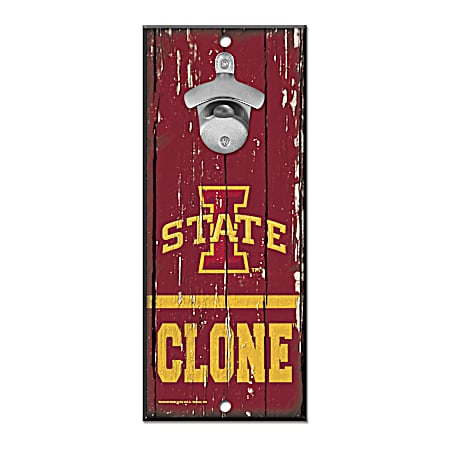Iowa State Cyclones Distressed Bottle Opener Sign