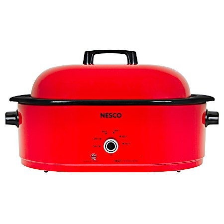 18 qt Red Porcelain Roaster Oven