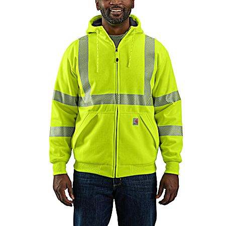 Men's Brite Lime Hi-Vis Midweight Full Zip Sweatshirt
