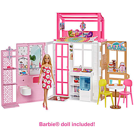 Folding Dollhouse & Doll Playset