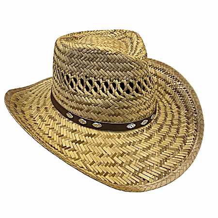 Men's Rio Grande Lindu Straw Outback Hat w/ Leatherette Band
