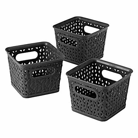 Extra Small Black Storage Totes - 3 Pk.