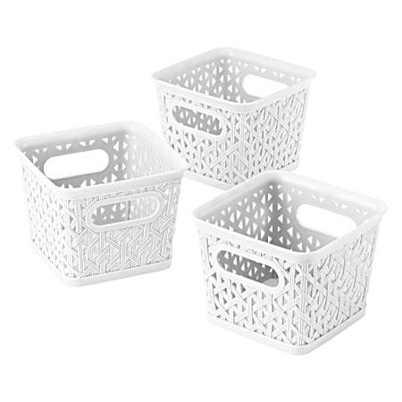 Extra Small White Storage Totes - 3 Pk.