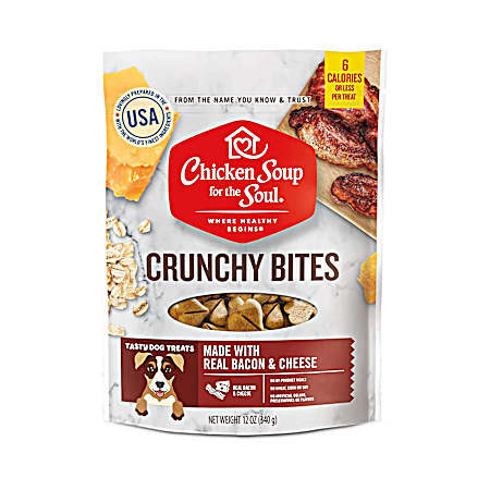 Crunchy Bites Bacon & Cheese Dog Treats, 12 oz