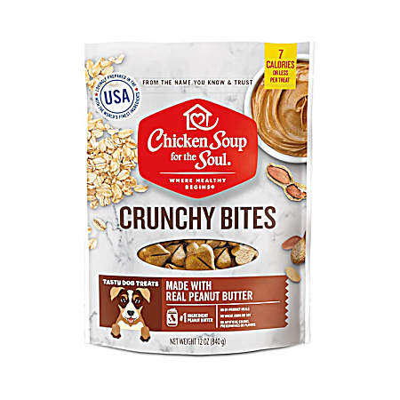 Crunchy Bites Peanut Butter Dog Treats, 12 oz