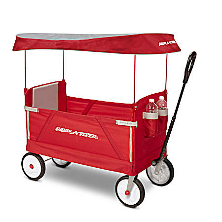 3-in-1 EZ Fold Red Wagon w/Canopy