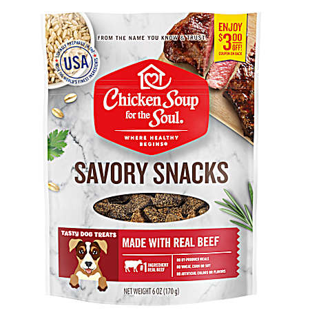 Savory Snacks Beef Dog Treats, 6 oz