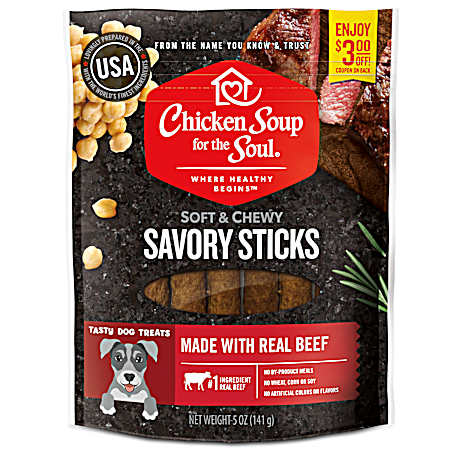 Savory Sticks Beef Dog Treats, 5 oz